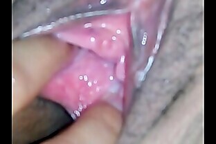 My trimmed asian wife pussy gaping