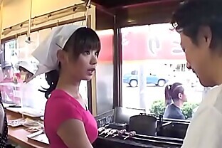 Sticking a dildo in the cook's soft and wet cunt
