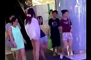 Asian Girl in China Taking out Tampon in Public  43 sec