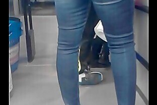 Mom (friend to me) with a superb ass wears tight jeans & high heels for you! One night, this slut mom let 15 teens destroy her ass & get filled with  during a cruel gangbang in her bitch ass !