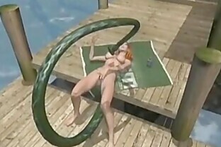 Horny Animated Chick Gets Monster Fucked