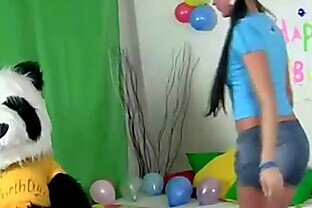 Toypanda with bubbly teen girl
