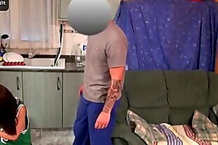 Real video spy cam hot woman and plumber in house