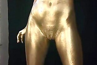 Girl painted gold