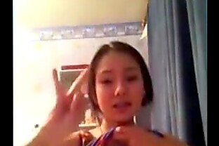 shy and cute asian chick flashes boyfriend -