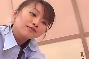 Asian teacher punishing bully with her strapon