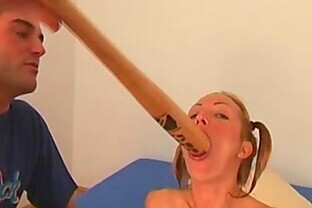 Angela Winters playing wih bat