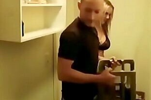 German step Mom fucks Pizza secretly in litte Room