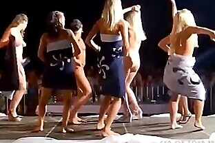 Women Partying Naked On Stage