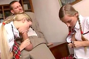 Hot teens Mina and Morgan fucked at the principal office-1