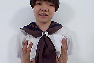 ブスカワ美乳のセーラー服JKのおっぱいを揉みまくる