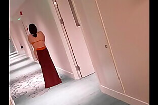 Beijing Dom: Chinese slave walking in hotel