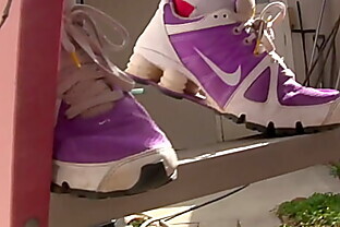 Walking around in sneakers