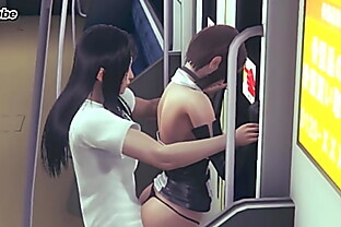 Hentai 3D uncensored (5) - Office girl get hard fucking on train