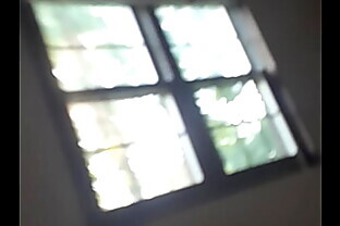 Risky Ugly Fat Bitch Rubs Pussy by Window