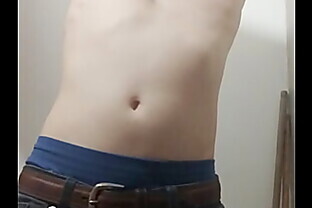 Undressing for masturbation in the bathroom