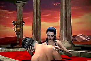 Sexy 3D vampire babe gets fucked in a pool of b.
