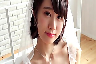 Very naughty wedding dress and see-through underhair is irresistible!