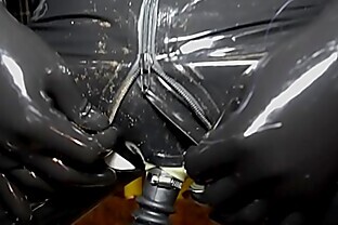 WEARING BLACK LATEX IN PUBLIC & GAS MASK b. PALY