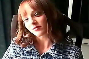 Aamazing redhead is smoking and showing