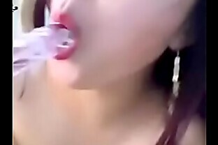 Asian girl  dildo creampie
