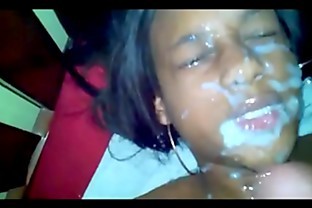 Ebony teen thot take multiple cumshots 2 the face in hotel room