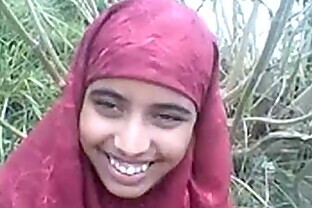 desi Bangla muslim Hijab beauty in forest