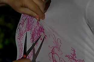 Nataly tied in the forest at night and fucked