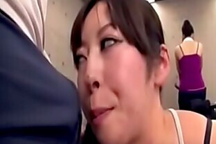 Japanese trainer gets erection at the gym