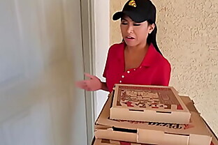 Jay Romero and Rion King wants some pizza and Ember Snow delivered it fresh and hot with an extra threesome service.