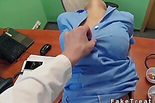 Doctor finally fucks busty nurse pov