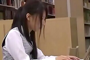 japanese student take orgasm and sex in library