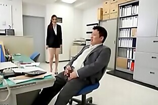 Japanese secretary has sex with horny office guy