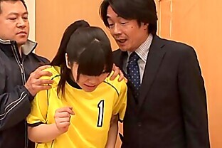 Asian goalie getting fucked by the coach and the boss