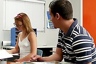 InnocentHigh Cute teen rides cock in the classroom