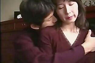 Japanese mom and son home alone