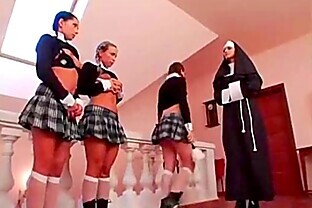 nun in Corset with Whip