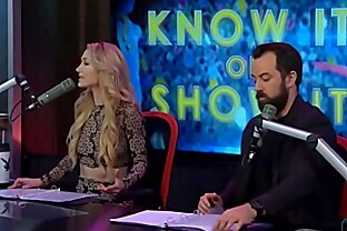 Babes get naked during a questioning game on a morning show
