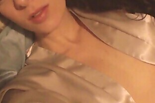 Self made video of horny canadian brunette