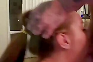 Pretty girlfriend slures it all down - ROTATED and ZOOMED